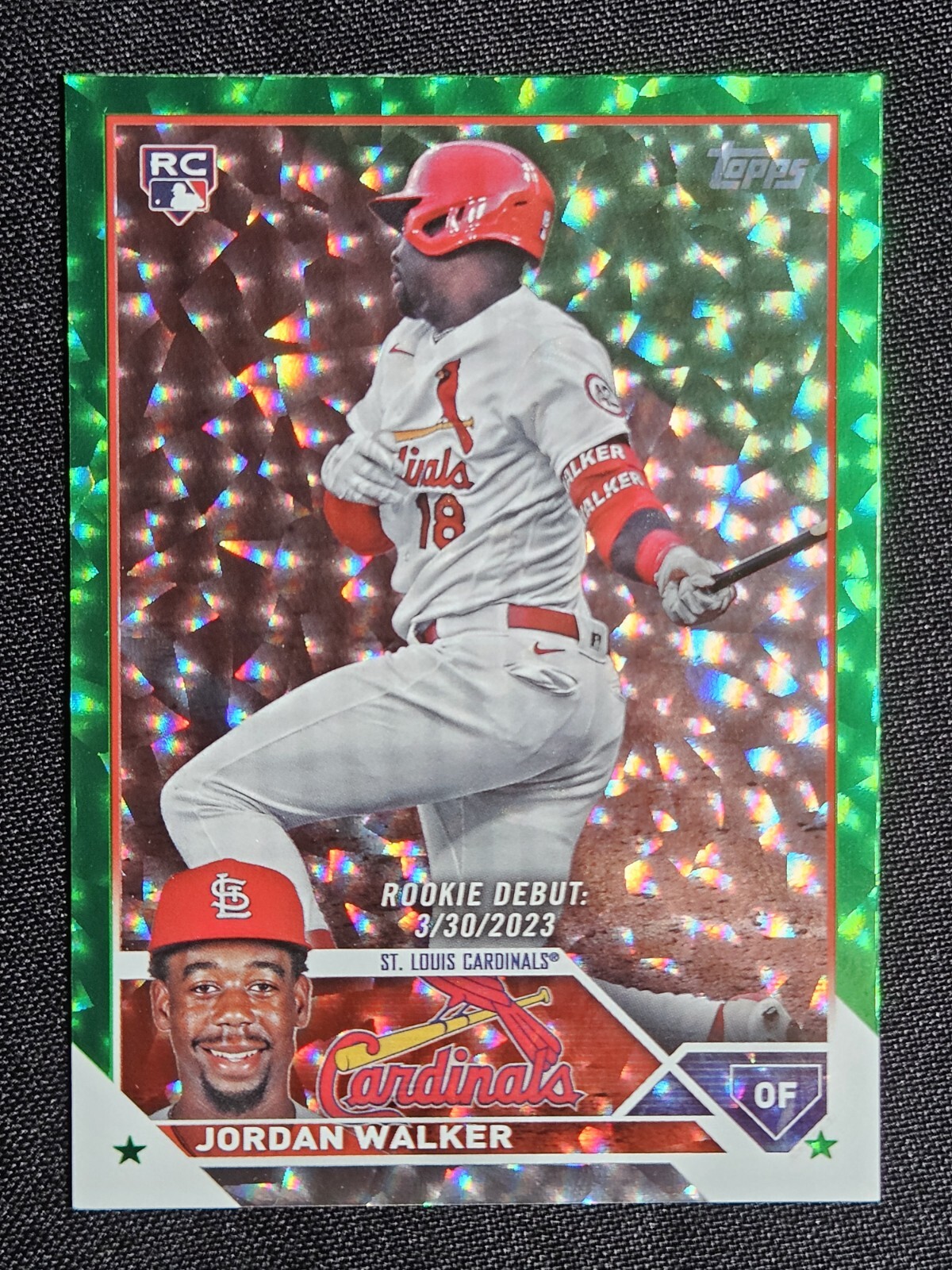 2023 TOPPS UPDATE US122 GREEN FOIL /499 JORDAN WALKER ROOKIE ST LOUIS CARDINALS