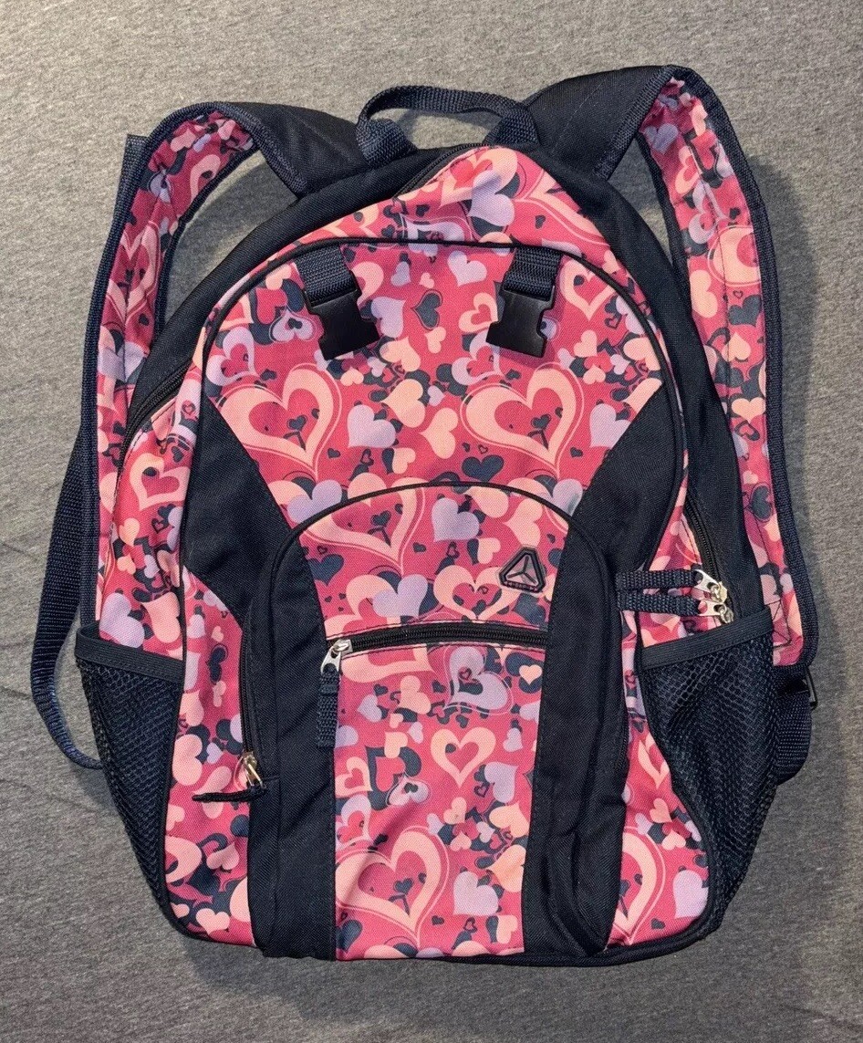 GAP Y2K Heart Print Backpack Pink and Navy Rare Vintage | eBay