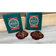 Lot of 2 Hallmark Ornaments Collectors Club Charter Member Five Year Together