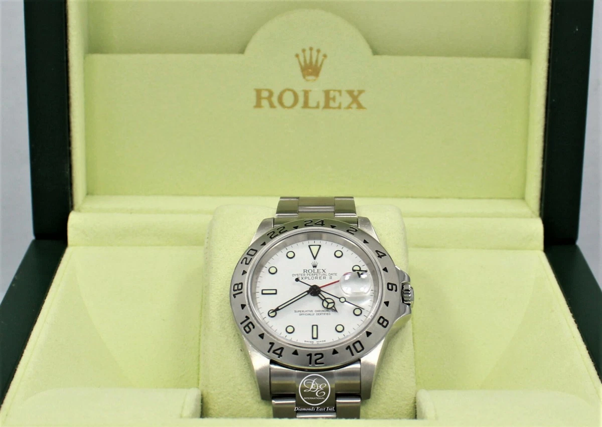 Rolex Explorer II 16570 GMT Oyster data scatola quadrante bianco perfette condiz