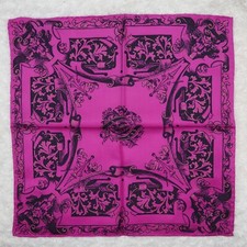 M312 GIANNI VERSACE Purple Silk Scarf Scarves Pocket Square 16" X 17"