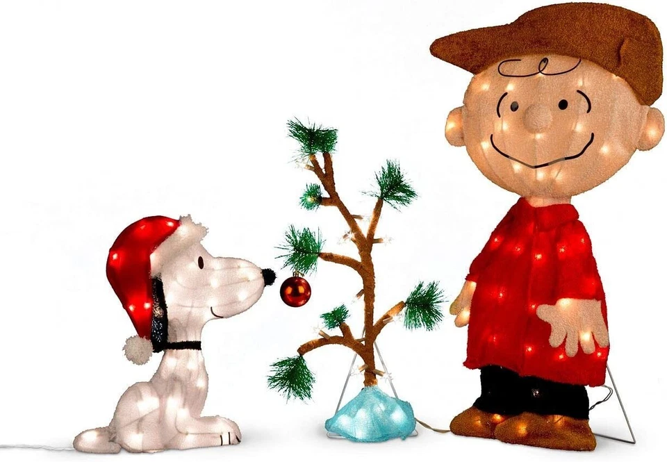 Charlie Brown, Snoopy & The Lonely Tree Lighted Outdoor Christmas Decoration 3pc - Image 2 of 2