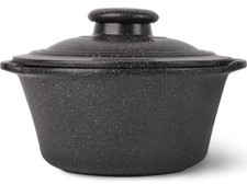 Claystone 1,26 QT Oven Only Claypot with Lid for Baking Ceramic Clay Pot Grey