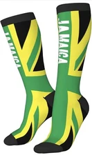 Unisex Novelty Socks Women Men Teens Soft Knee High Crew Socks  Jamaica