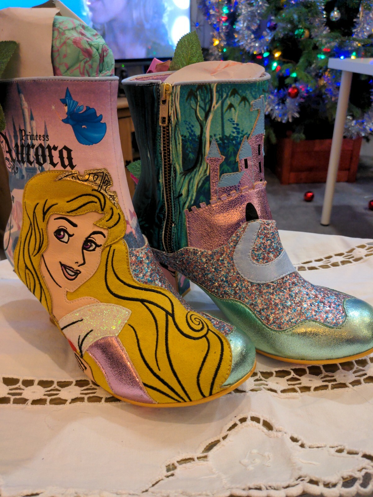 Irregular Choice Princess Aurora Womens Mid Heeled Ankle Boot UK Size 6.5 EU 40