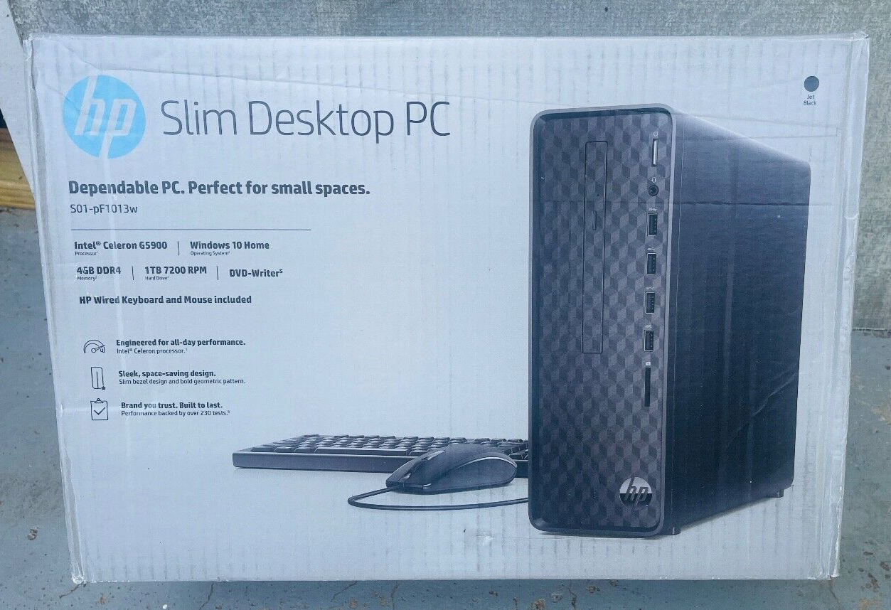 HP Slim S01pF1013w (1TB HDD, Intel Celeron G5900, 3.40 GHz, 4GB RAM