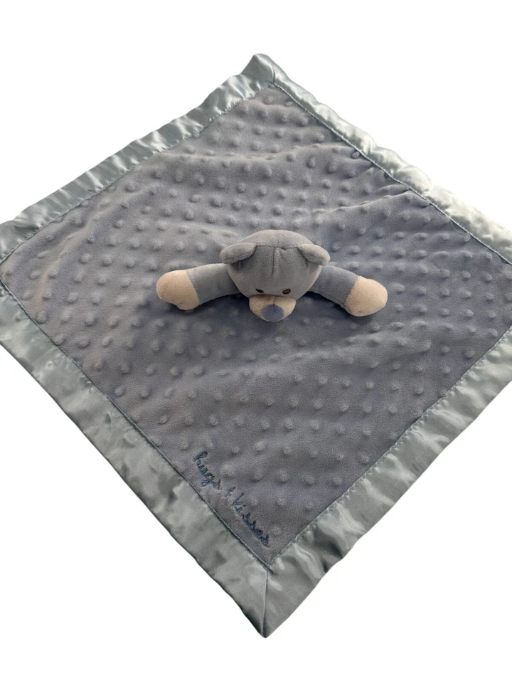 Baby Starters Oso de Peluche Azul Lovey Manta de Seguridad Bordado Satinado Abrazos Foto 2 de 4