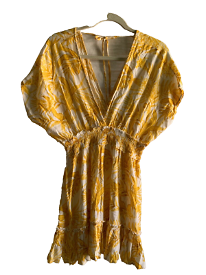 Blue Island NWT yellow floral mini dress or top. XS | eBay