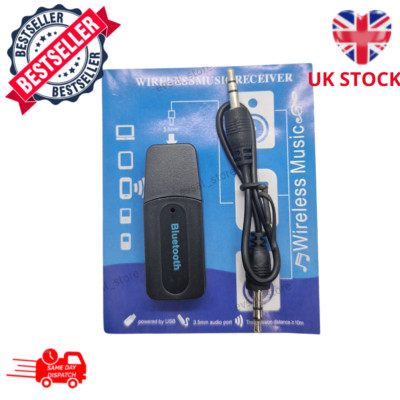 Drahtloser Bluetooth Empfänger Auto Adapter 3,5 mm AUX Audio auf USB Stereo BT Musik 
