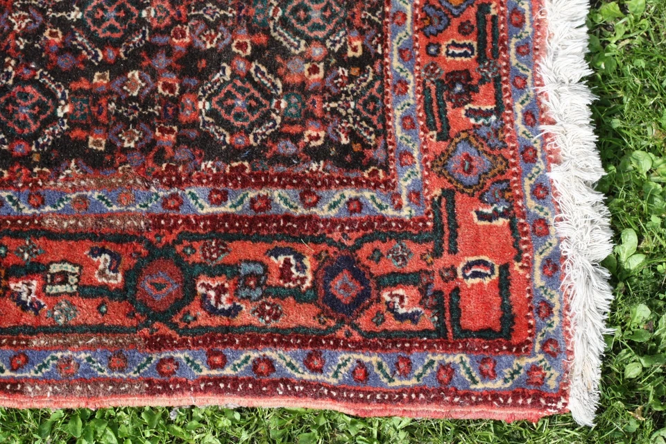 tapis ancien fait main noué laine - 1,5 x 1,25 m - - Photo 3/4