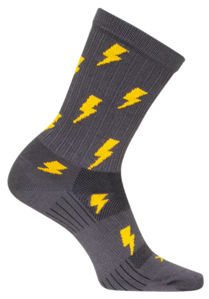 Calcetines - SockGuy - Perno Iluminado Gris Flash L/XL 6" SGX Ciclismo/Correr NUEVO Foto 3 de 4