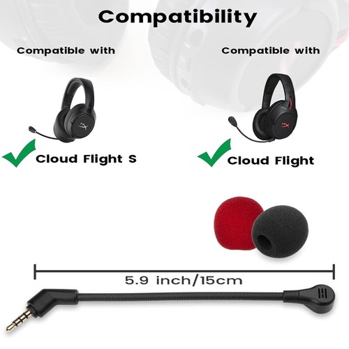 3.5mm Microphone forKingston for Cloud Flight S Gaming Headsets Game Mic - 第 2/8 張圖片