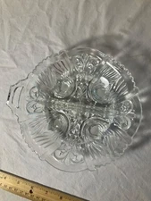 Indiana Glass Killarney Clear Cross Serving Dish Single Handle Relish Dessert