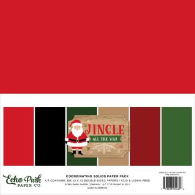 Echo Park ''Jingle All The Way'' 12x12'' Coordinating Solids Paper - Cardstock