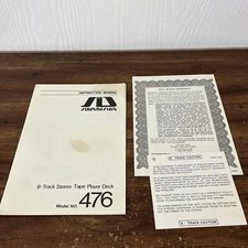 OWNERS MANUAL  Soundesign 8-Track Stereo Tape Player Deck Model #476