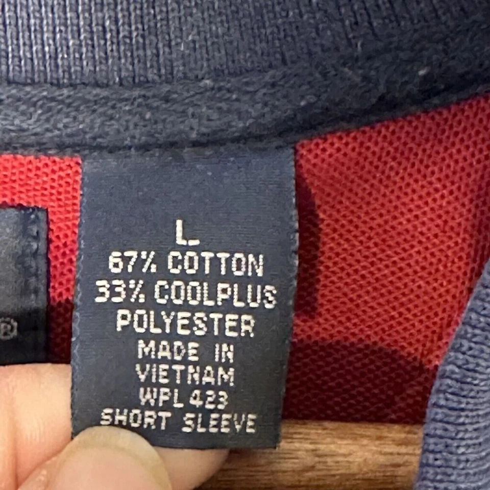 Top polo Dockers para hombre grande rojo azul bloque de color manga corta mezcla de algodón Foto 4 de 4