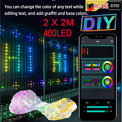 Smart Curtain String Light RGB 400 LEDs DIY Bluetooth APP Kontrolle Fairy Light