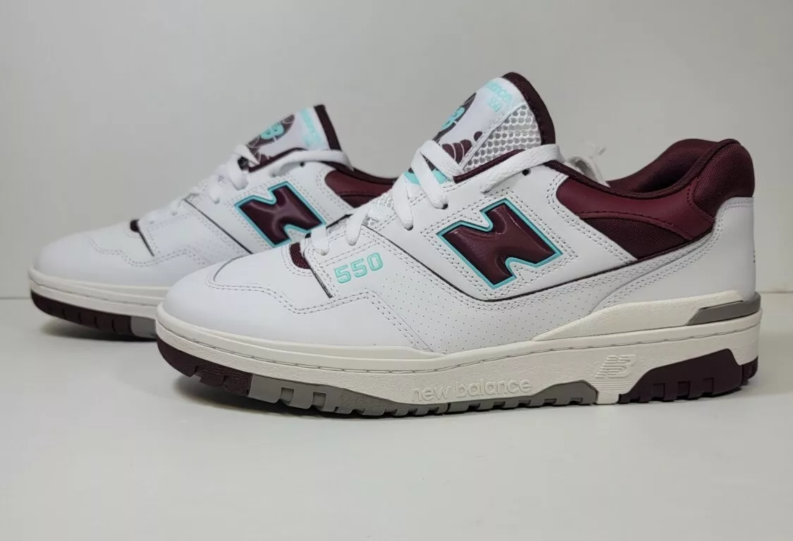New Balance 550 Burgundy Cyan BB550WBG US Size 12 Shoes Sneakers