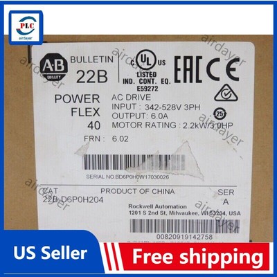 ALLEN BRADLEY 22B-D6P0H204 SER. A F/W 6.02 380-480V 7.5A NSMP