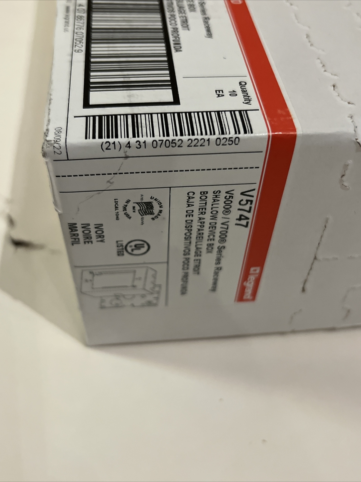 Wiremold 3-fach Unterputz-Dose Flach – Für Schalter Und Steckdosen, Farbe Elfenbein
