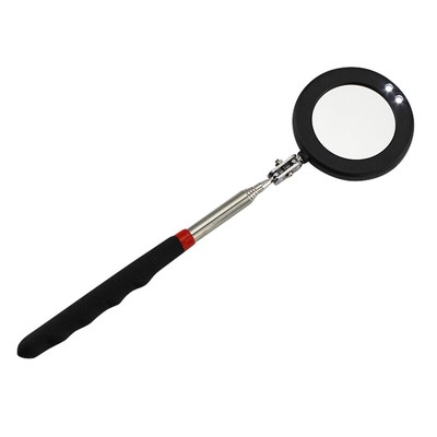 11/34in Telescoping LED Lighted Flexible Inspection Mirror 360 Swivel Viewing