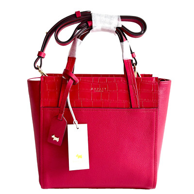 RADLEY Handtasche purpurrot Leder Medium Tasche Reißverschluss oben Crossbody Grab - Downtown