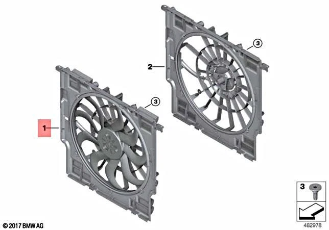 Genuine BMW Z4 G29 Z4 30i M40i Roadster Fan Housing With Fan  