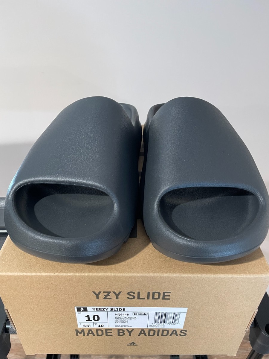 Adidas Yeezy Slide Onyx Size 10 HQ6448 NEW Black Gray Grey Iron