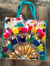 NEW T J Maxx Shopping Bag Colorful Paintbrush Splash Reusable Tote Bag  TJMaxx