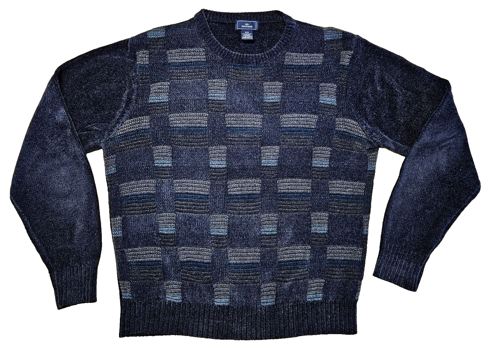 Dockers Pullover Sweater - Charcoal Patchwork Des… - image 1