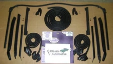 Weatherstrip 14pc Kit Door Pillar Trunk Vertical U-Shape Convertible Top 68-69