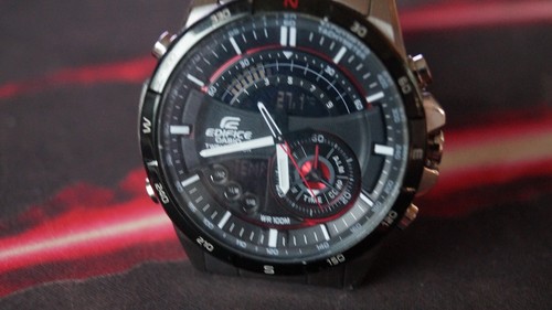 CASIO EDIFICE ERA-200DB-1AVDR Triple sensor 5303 case 44mm black quartz GMT - Picture 17 of 19