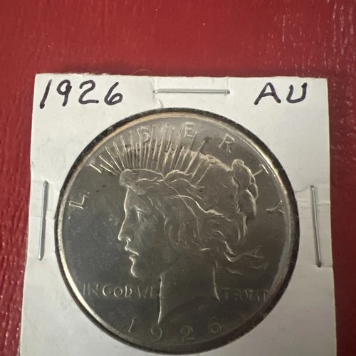 AU 1926 Peace Silver Dollar - 90% Silver