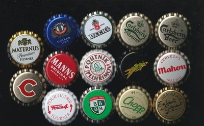 14 Europe bier bottle caps 70s-90s beer kronkorken crown capsules kroonkurken