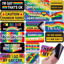 16PCS Funny Pride Gay Car Bumper Magnets: Bulk Magnetic Rainbow Decals Decoratio