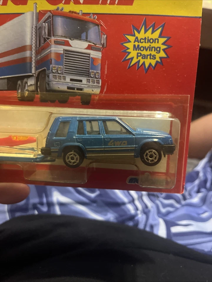 Vintage Majorette#320  Sedan & Glider  on Trailer: Diecast Collectible Toy Car - Image 2 of 4