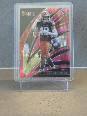 2025 Panini Select Club Level Carson Schwesinger Pink Schock Prizm #254 (RC)