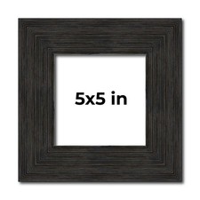 Square Contemporary Black Picture Frame - UV Acrylic, Backing, Hanging Hardware