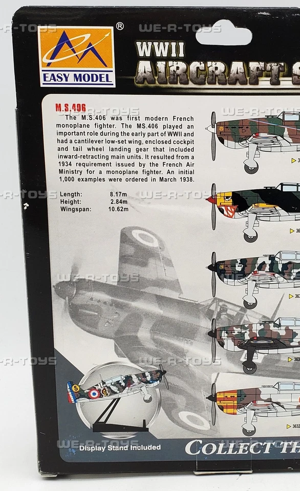 Easy Model M.S.406 WWII Aircraft Series Wing Ace 1:72 Scale Vehicle #36328 NRFB - Image 3 of 4