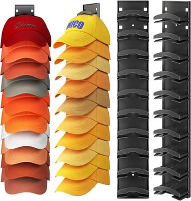 Hat Organizer Hold up to 20 Hats, 2 Pack Hat Rack for Wall with Strong Adhesi...