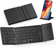 Tecknet TK-KB035 Wireless Folding Keyboard 64-Key, Triple Bluetooth, Touchpad,
