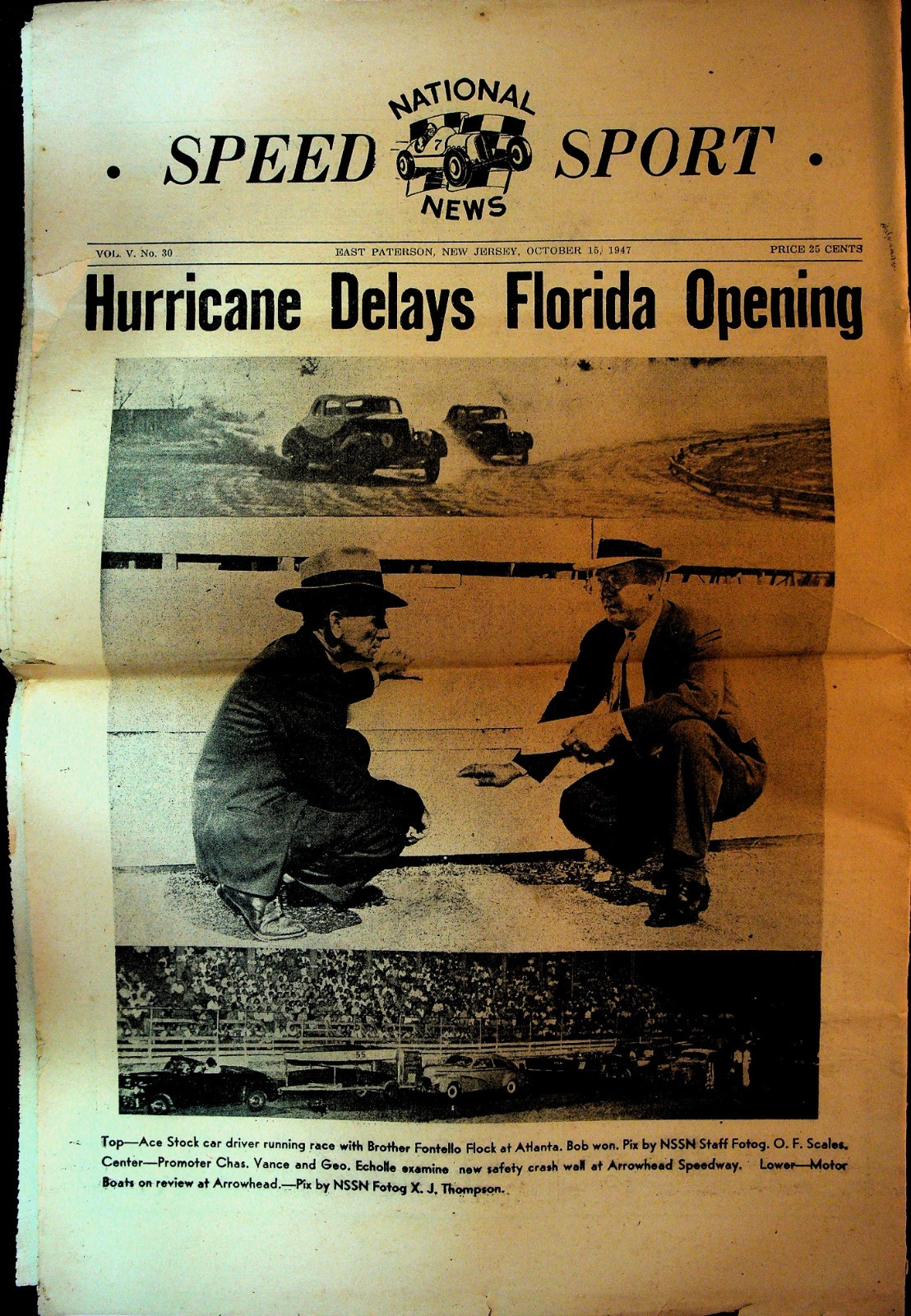 Two Speed Larry National Speed Sport News October 15 1947 Larry Bloomer Bob Flock ...