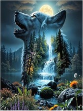 Fantasy Wolf Diamond Painting Kit for Adults 12 x 16 Inch
