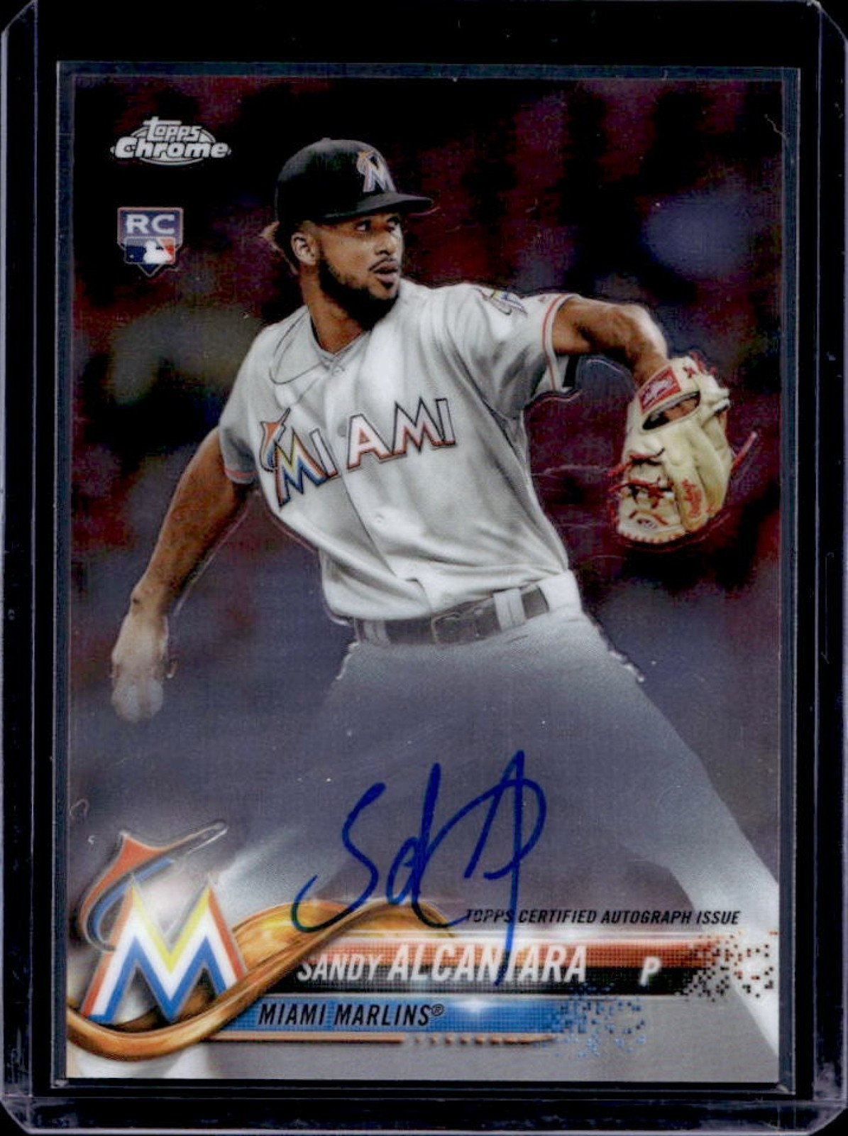 2018 Topps Chrome Sandy Alcantara Rookie Auto RC Rookie #RA-SA Marlins