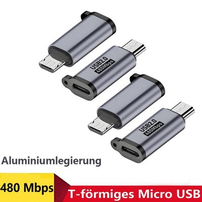 USB C V8 Adapter Buchse auf USB Stecker A Laden Daten QC FCB Typ-C 480 Mbps/s