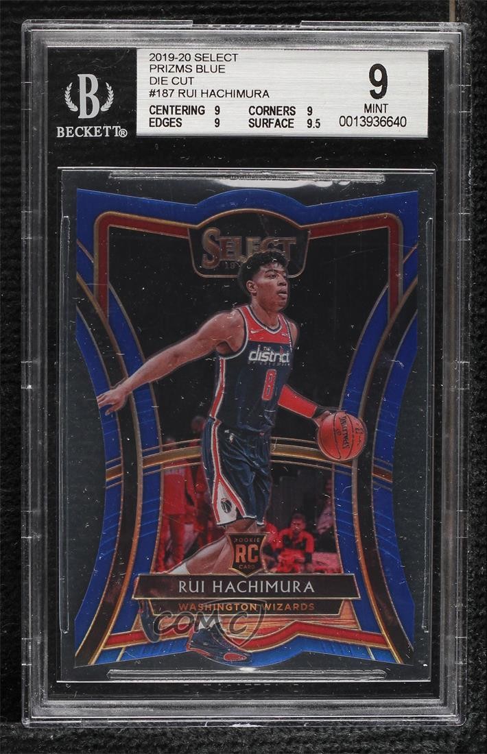 2019 Panini Select Premier Level Blue Prizm /249 Rui Hachimura BGS 9 MINT 02ez