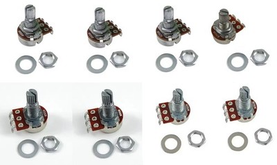 A500K B500K A250K B250K Mini 15 mm langer & kurzer Schaft Gitarrenpots Lautstärke Ton