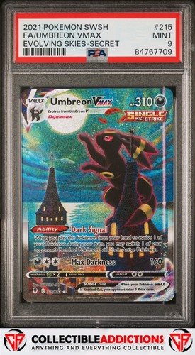 2021 Pokemon Sword & Shield Evolving Skies 215 Umbreon Vmax PSA 9