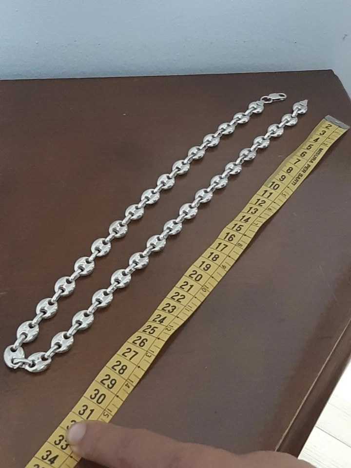 COLLANA  UOMO ARGENTO  925 COLLIER GIROCOLLO maglia marinara  $ - Immagine 2 di 4