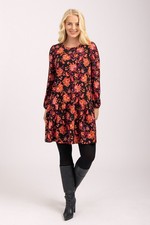 Mudflower Women’s Paisley Floral Soft Touch Dress – Midi Length Casual Style